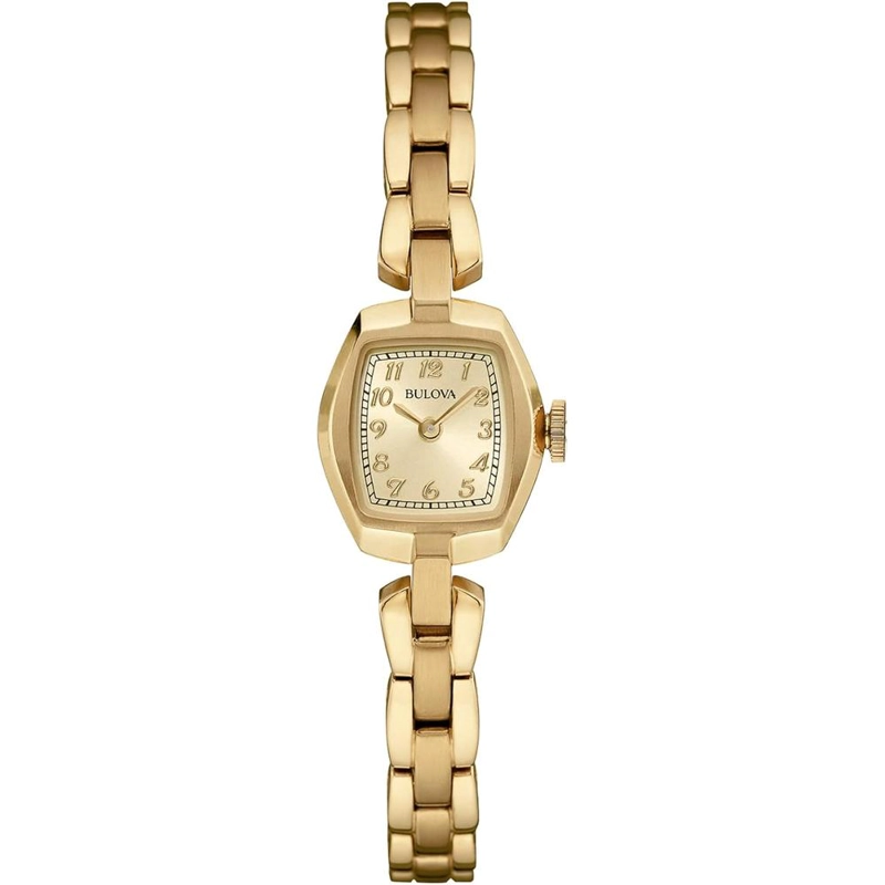 BULOVA RELOJ CLÁSICO DE VESTIR MINI MUJER CUARZO DOS AGUJAS MARCADORES ARÁBIGOS | ORO - 1