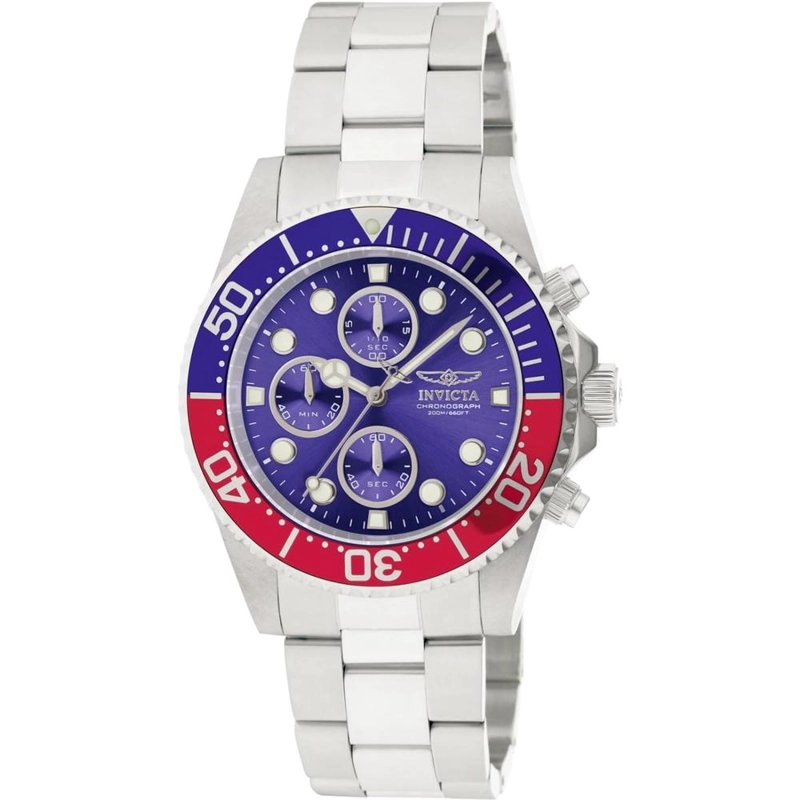 RELOJ INVICTA PRO DIVER PARA HOMBRE ACERO INOXIDABLE, 39 MM / 3.9 CM | PLATEADO Y AZUL - 1