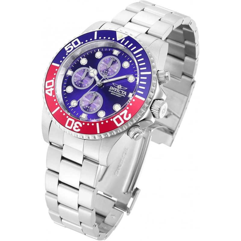 RELOJ INVICTA PRO DIVER PARA HOMBRE ACERO INOXIDABLE, 39 MM / 3.9 CM | PLATEADO Y AZUL - 2