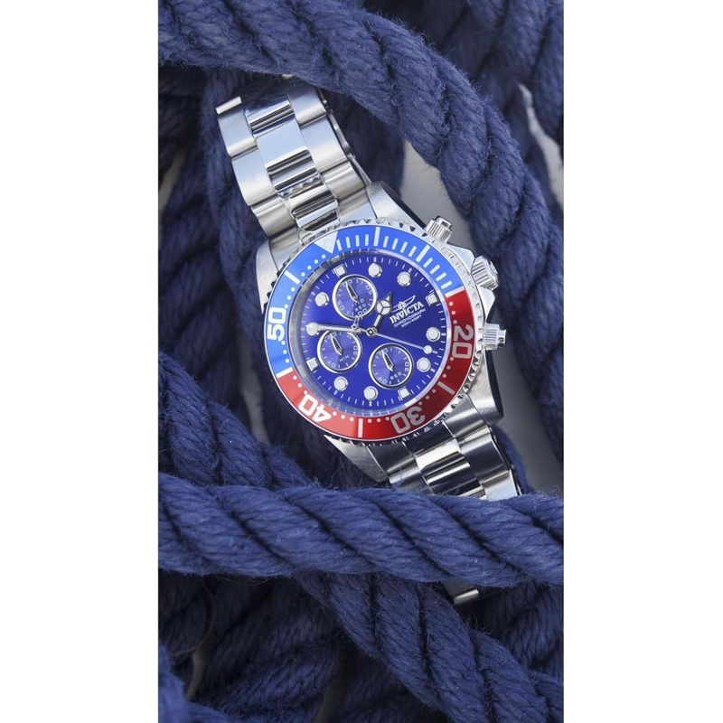 RELOJ INVICTA PRO DIVER PARA HOMBRE ACERO INOXIDABLE, 39 MM / 3.9 CM | PLATEADO Y AZUL - 5