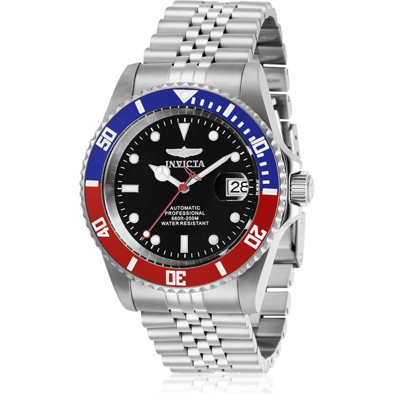 RELOJ INVICTA PRO DIVER PARA HOMBRE ESTILO BUZO CRISTAL MINERAL AUTOMÁTICO | PLATEADO Y NEGRO - 1