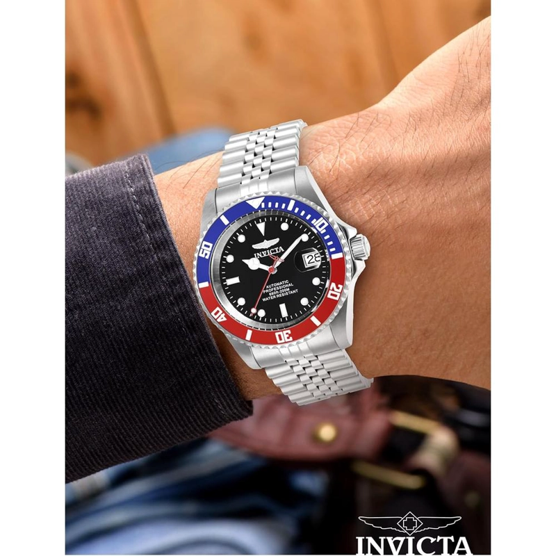 RELOJ INVICTA PRO DIVER PARA HOMBRE ESTILO BUZO CRISTAL MINERAL AUTOMÁTICO | PLATEADO Y NEGRO - 2