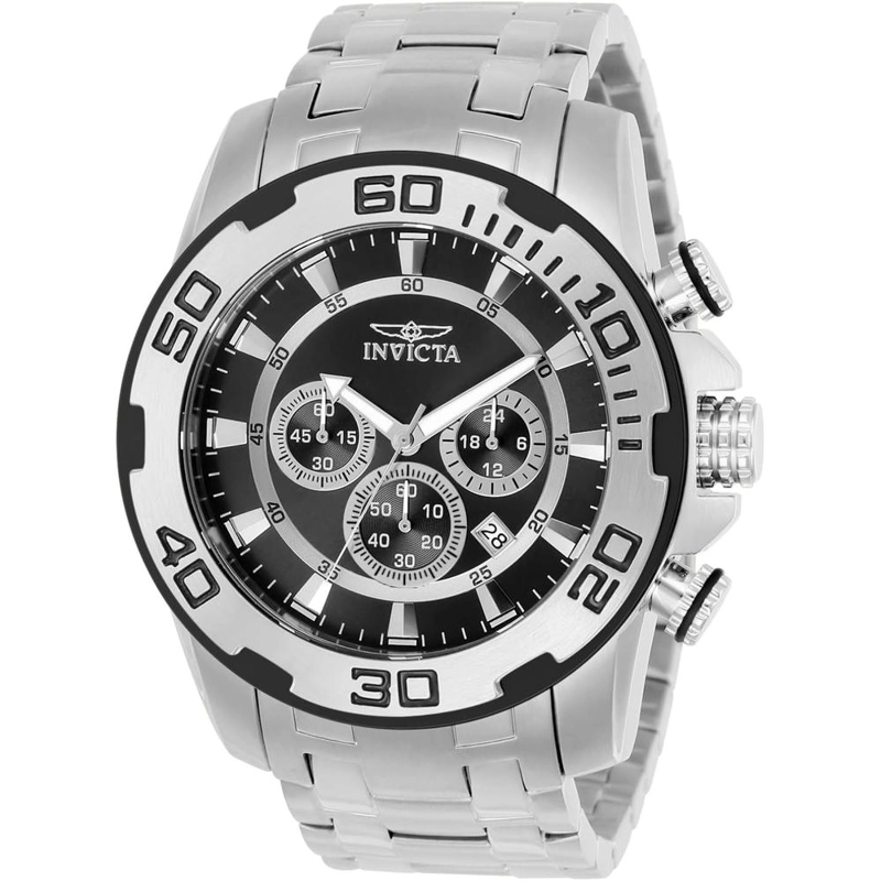 RELOJ INVICTA PRO DIVER PARA HOMBRE MOVIMIENTO DE CUARZO, CRISTAL DE FUSIÓN DE LLAMA | PLATEADO Y NEGRO - 1
