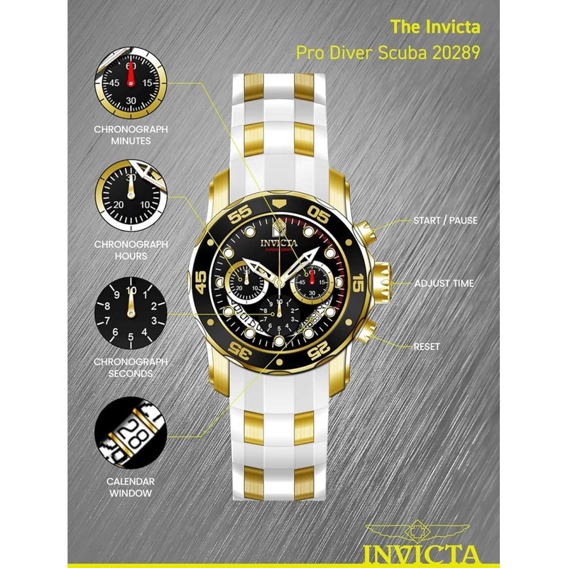 RELOJ INVICTA PRO DIVER PARA HOMBRE RESITENTE AL AGUA ACERO INOXIDABLE | NEGRO Y ORO - 4