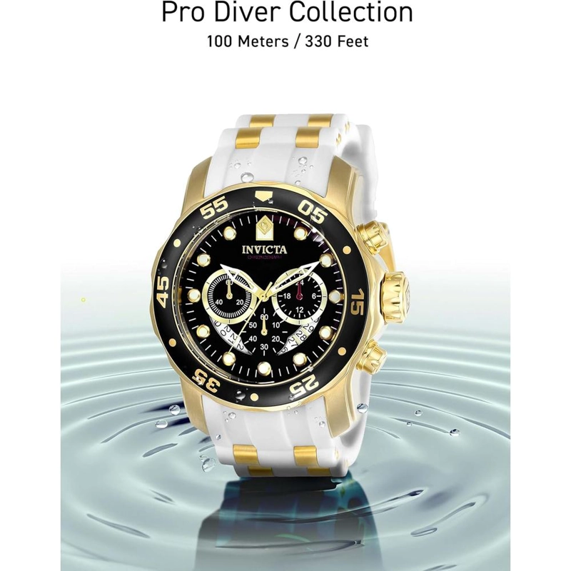 RELOJ INVICTA PRO DIVER PARA HOMBRE RESITENTE AL AGUA ACERO INOXIDABLE | NEGRO Y ORO - 5