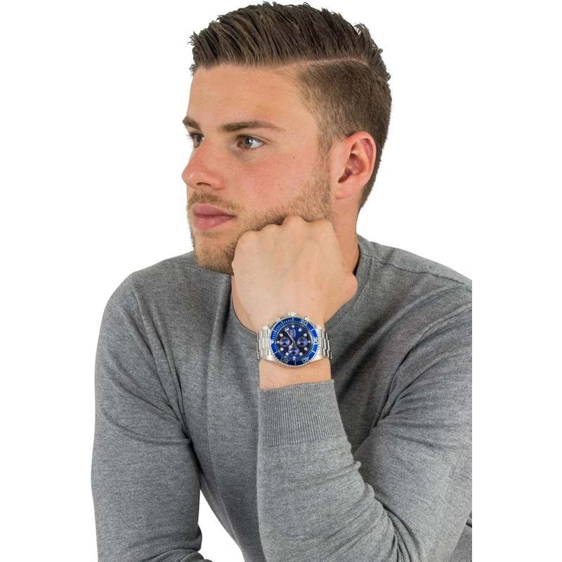 RELOJ INVICTA PRO DIVER PARA HOMBRE BORDE MONEDA ACERO INOXIDABLE | AZUL ELÉCTRICO Y PLATEADO - 4