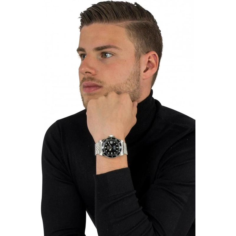 RELOJ INVICTA PRO DIVER PARA HOMBRE ESTILO BUZO BISEL UNIDIRECCIONAL | PLATEADO Y NEGRO MATE - 5