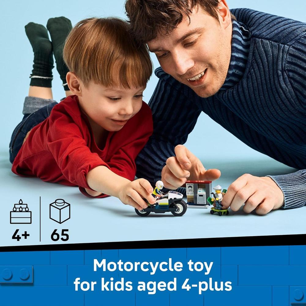 LEGO CITY PERSECUCIÓN POLICIAL EN MOTO, BLOQUES DE CONSTRUCCIÓN Y JUEGO - 2