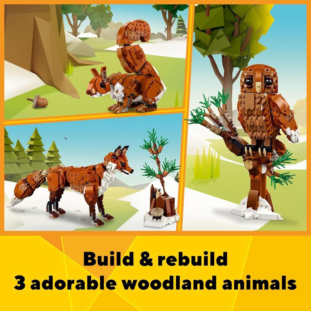 LEGO CREATOR 3 EN 1 ANIMALES DEL BOSQUE: ZORRO, BÚHO O ARDILLA - 2