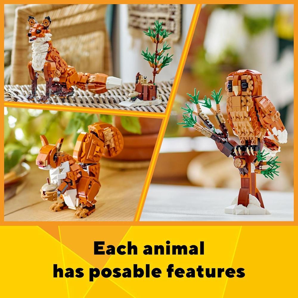 LEGO CREATOR 3 EN 1 ANIMALES DEL BOSQUE: ZORRO, BÚHO O ARDILLA - 4