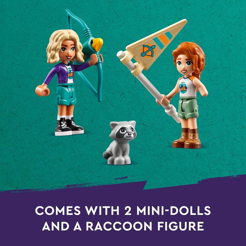 LEGO FRIENDS CAMPAMENTO DE AVENTURAS CON TIRO CON ARCO, INCLUYE MINI MUÑECAS Y MAPACHE - 4