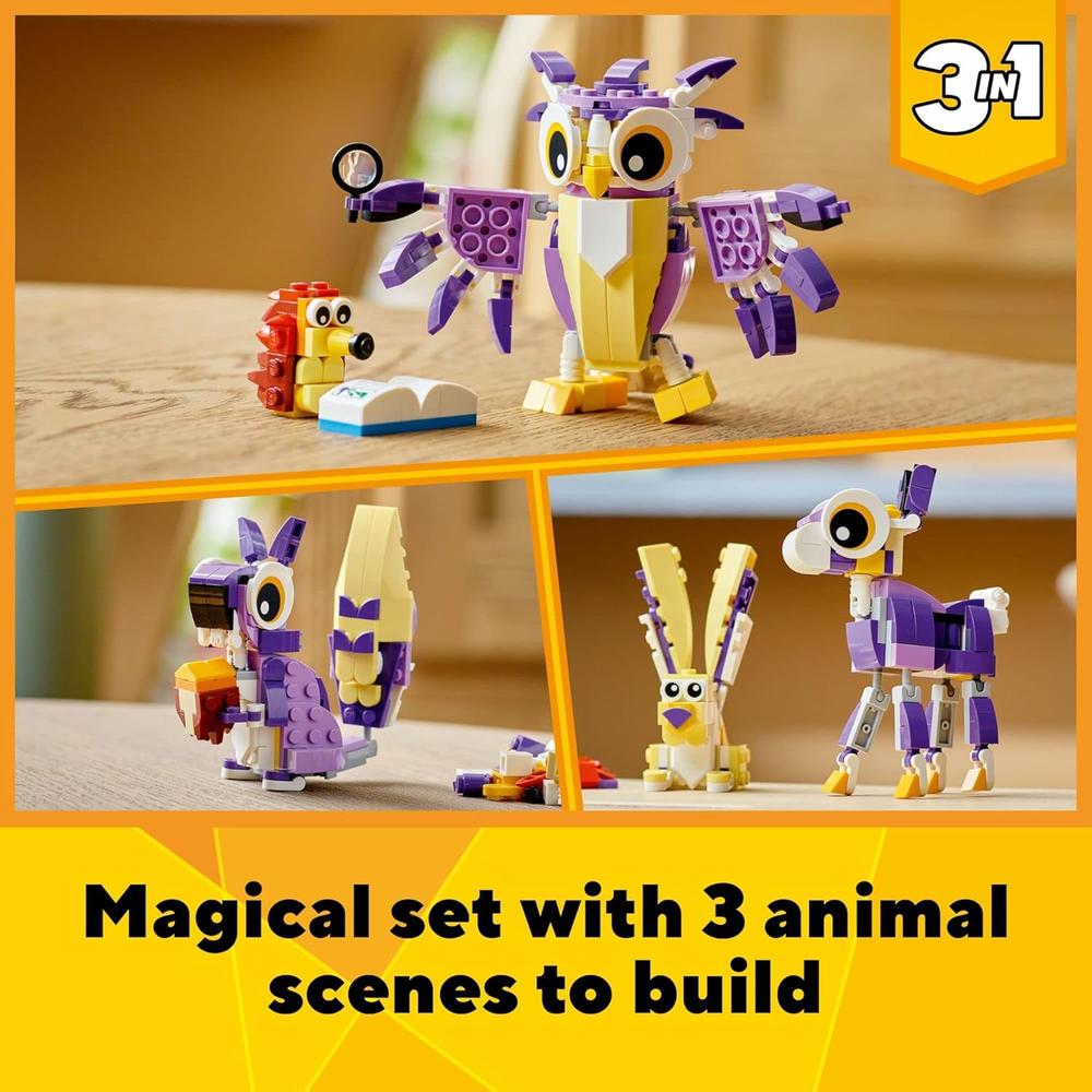 LEGO CREATOR 3 EN 1 CRIATURAS FANTÁSTICAS DEL BOSQUE CONEJO BÚHO ARDILLA - 2
