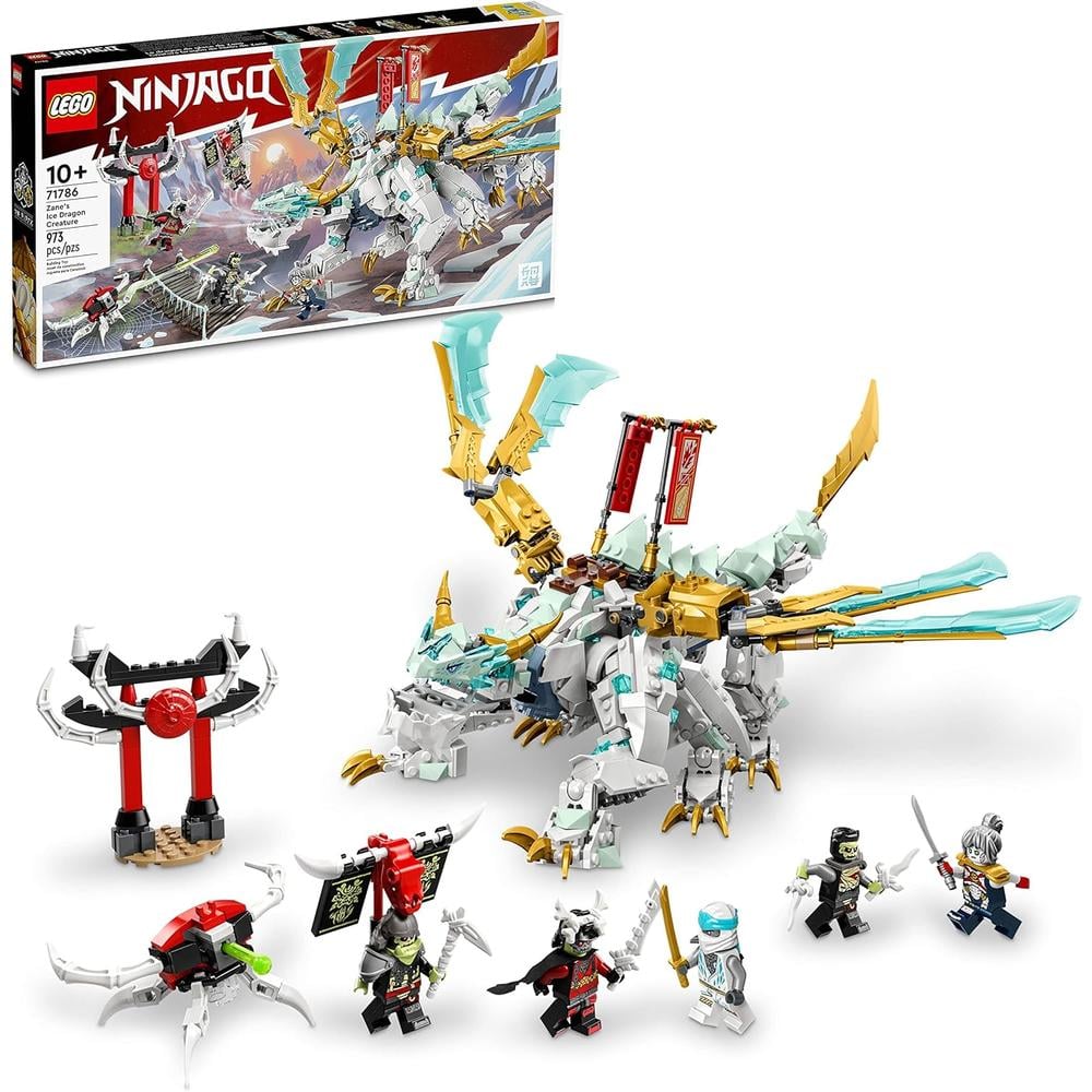 LEGO NINJAGO DRAGÓN DE HIELO 2 EN 1 SET DE CRIATURA Y FIGURA DE ACCIÓN DE GUERRERO - 1