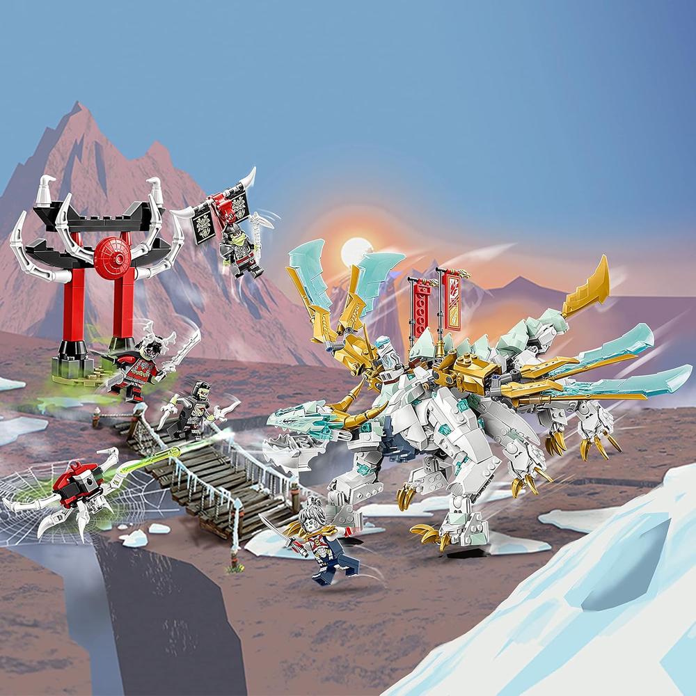 LEGO NINJAGO DRAGÓN DE HIELO 2 EN 1 SET DE CRIATURA Y FIGURA DE ACCIÓN DE GUERRERO - 2