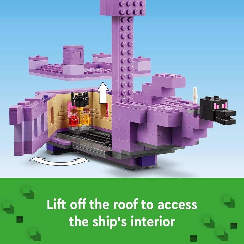 LEGO MINECRAFT DRAGÓN ENDER Y NAVE DEL END, SET DE CONSTRUCCIÓN CON MINIFIGURAS - 4