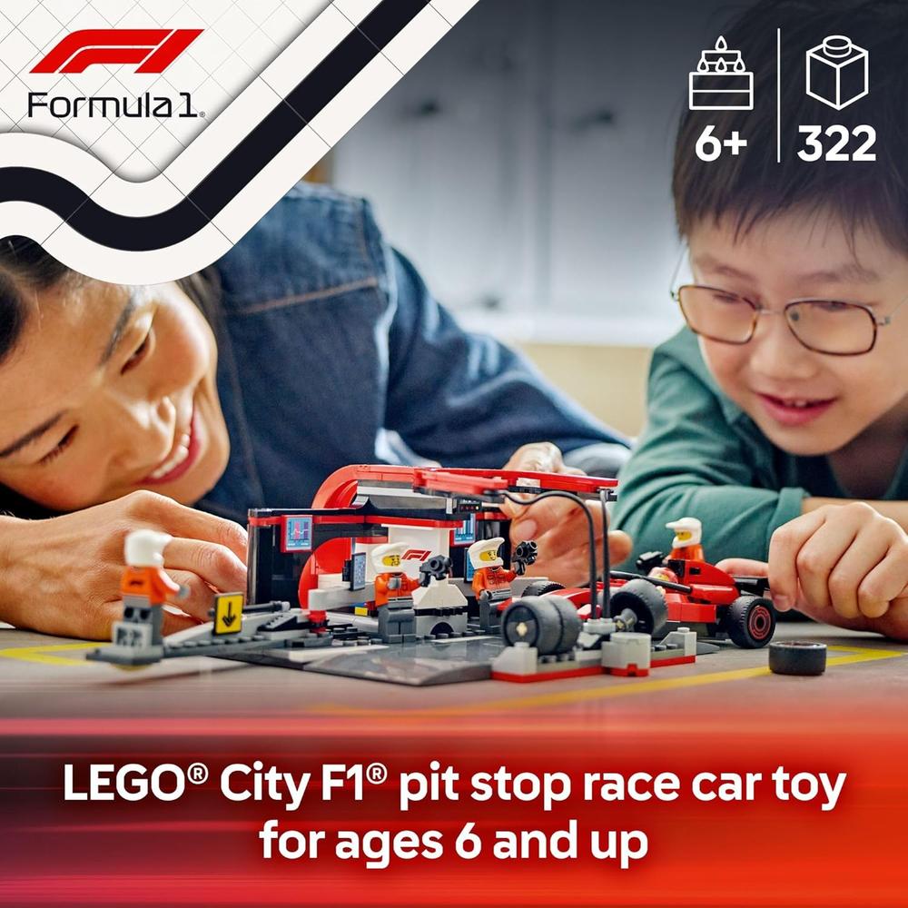 LEGO CITY F1 PARADA EN BOXES Y EQUIPO CON COCHE FERRARI, SET DE CONSTRUCCIÓN - 2