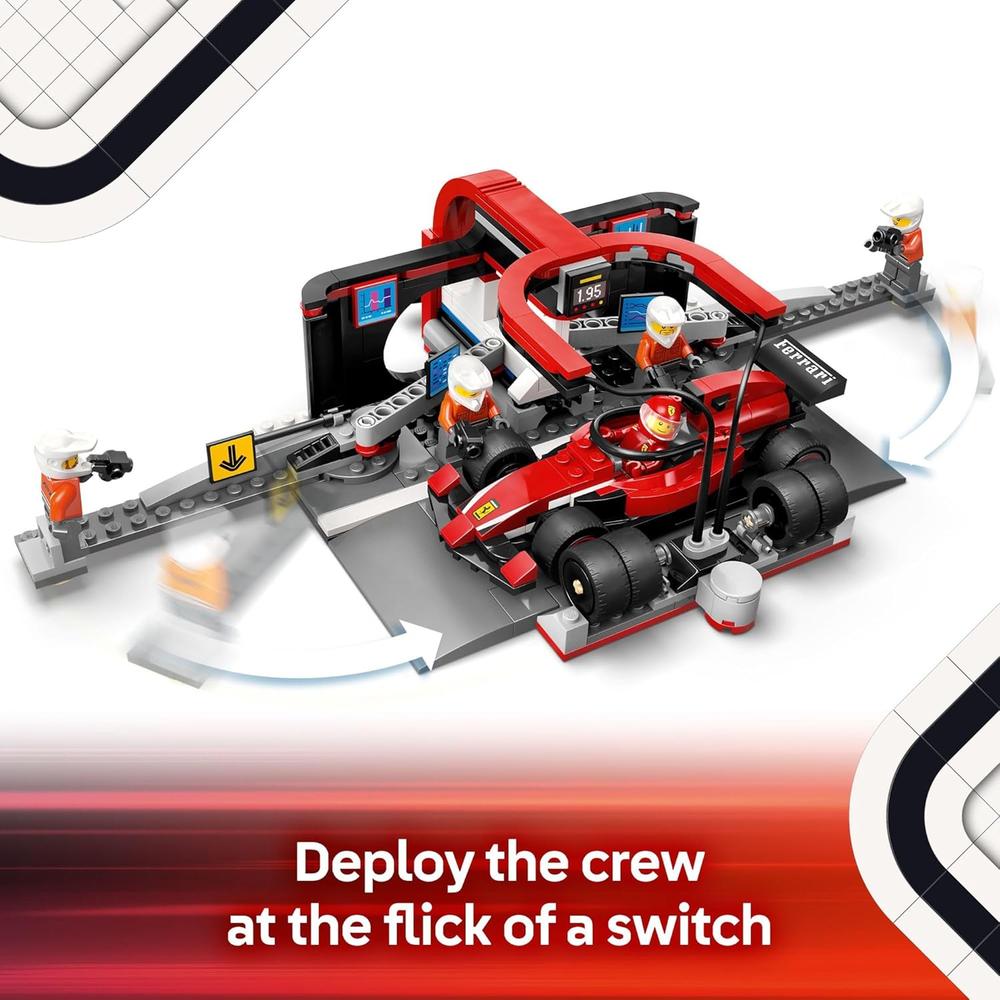 LEGO CITY F1 PARADA EN BOXES Y EQUIPO CON COCHE FERRARI, SET DE CONSTRUCCIÓN - 3