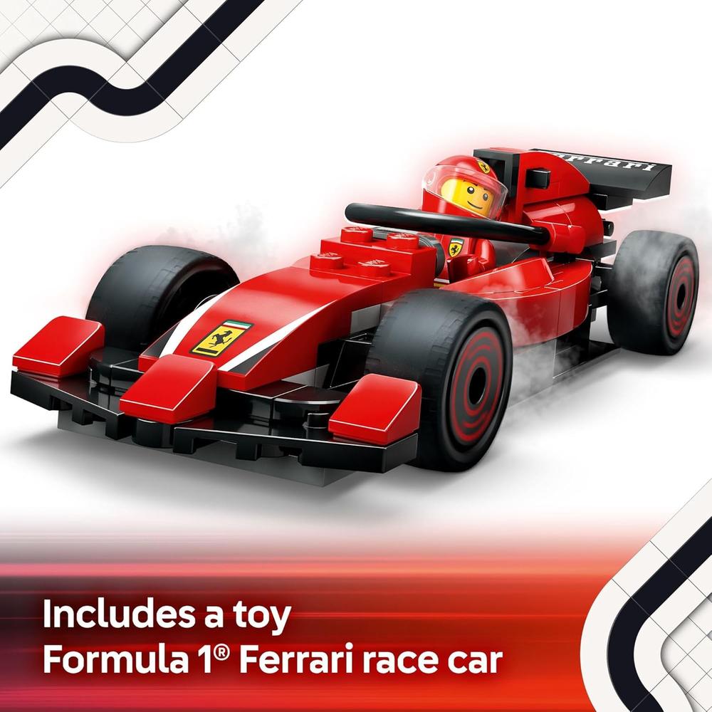 LEGO CITY F1 PARADA EN BOXES Y EQUIPO CON COCHE FERRARI, SET DE CONSTRUCCIÓN - 5