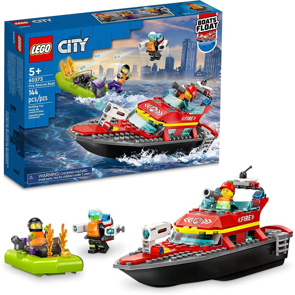 SET DE CONSTRUCCIÓN BARCO DE BOMBEROS LEGO CITY JUGUETE FLOTANTE PARA NIÑOS - 1
