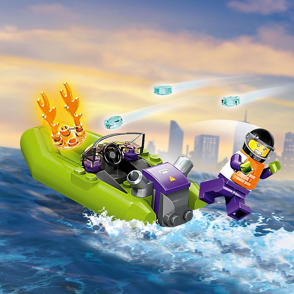SET DE CONSTRUCCIÓN BARCO DE BOMBEROS LEGO CITY JUGUETE FLOTANTE PARA NIÑOS - 4