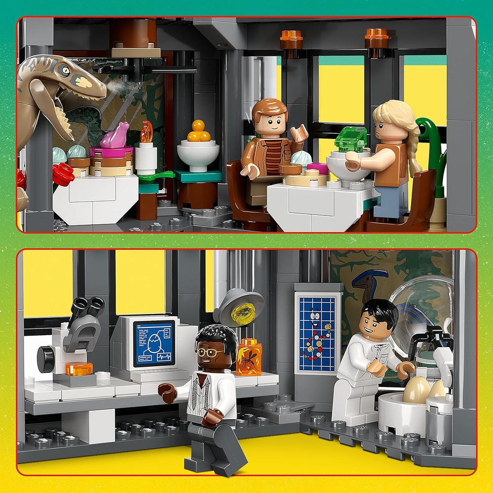 LEGO JURASSIC PARK CENTRO DE VISITANTES ATAQUE T REX Y RAPTOR SET - 6