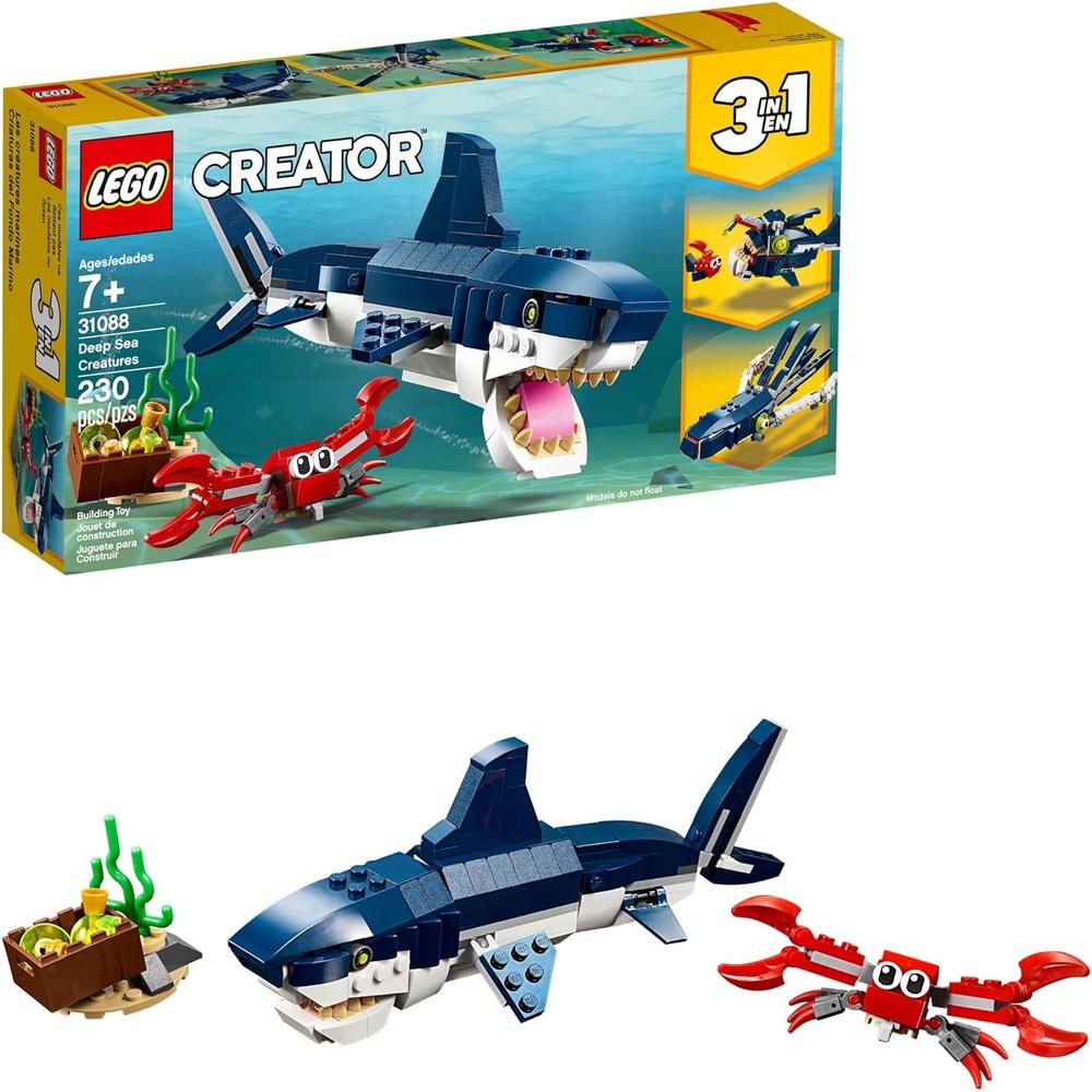 LEGO CREATOR 3 EN 1 CRIATURAS MARINAS TIBURÓN CALAMAR CANGREJO Y PEZ - 1
