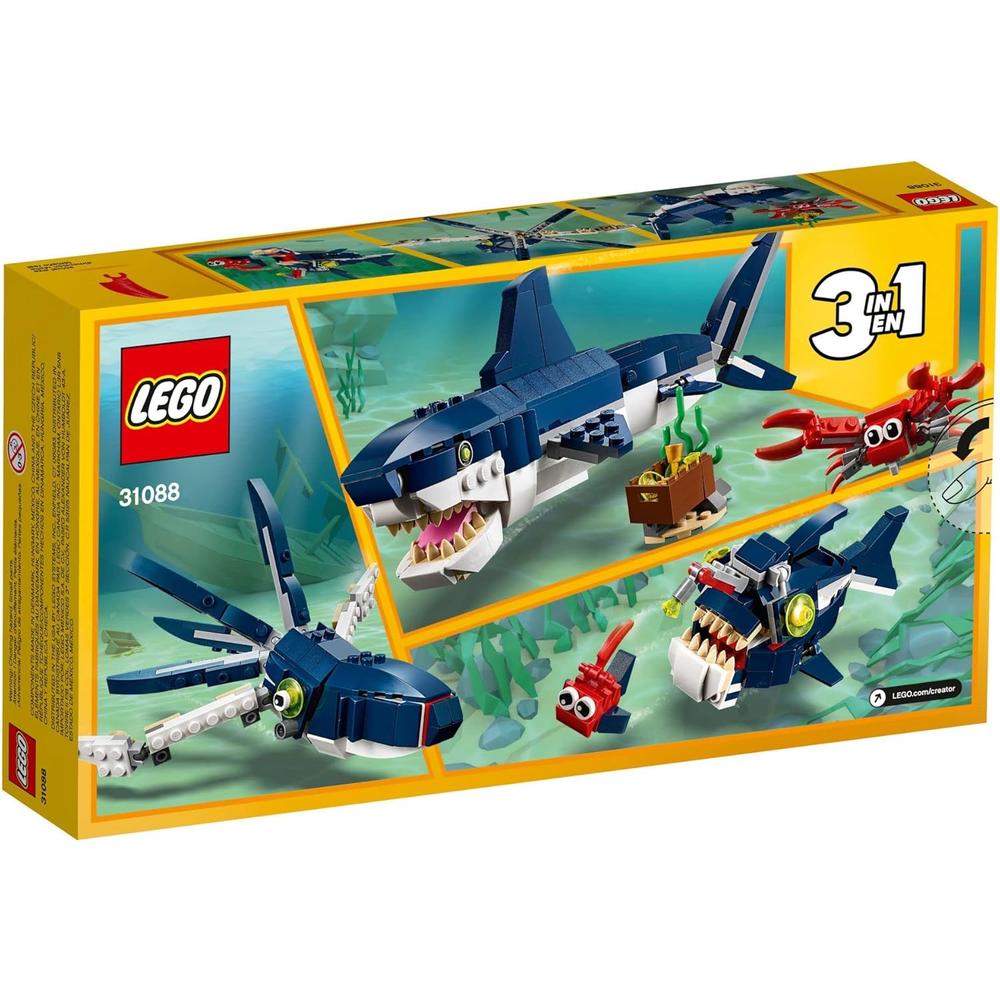 LEGO CREATOR 3 EN 1 CRIATURAS MARINAS TIBURÓN CALAMAR CANGREJO Y PEZ - 6