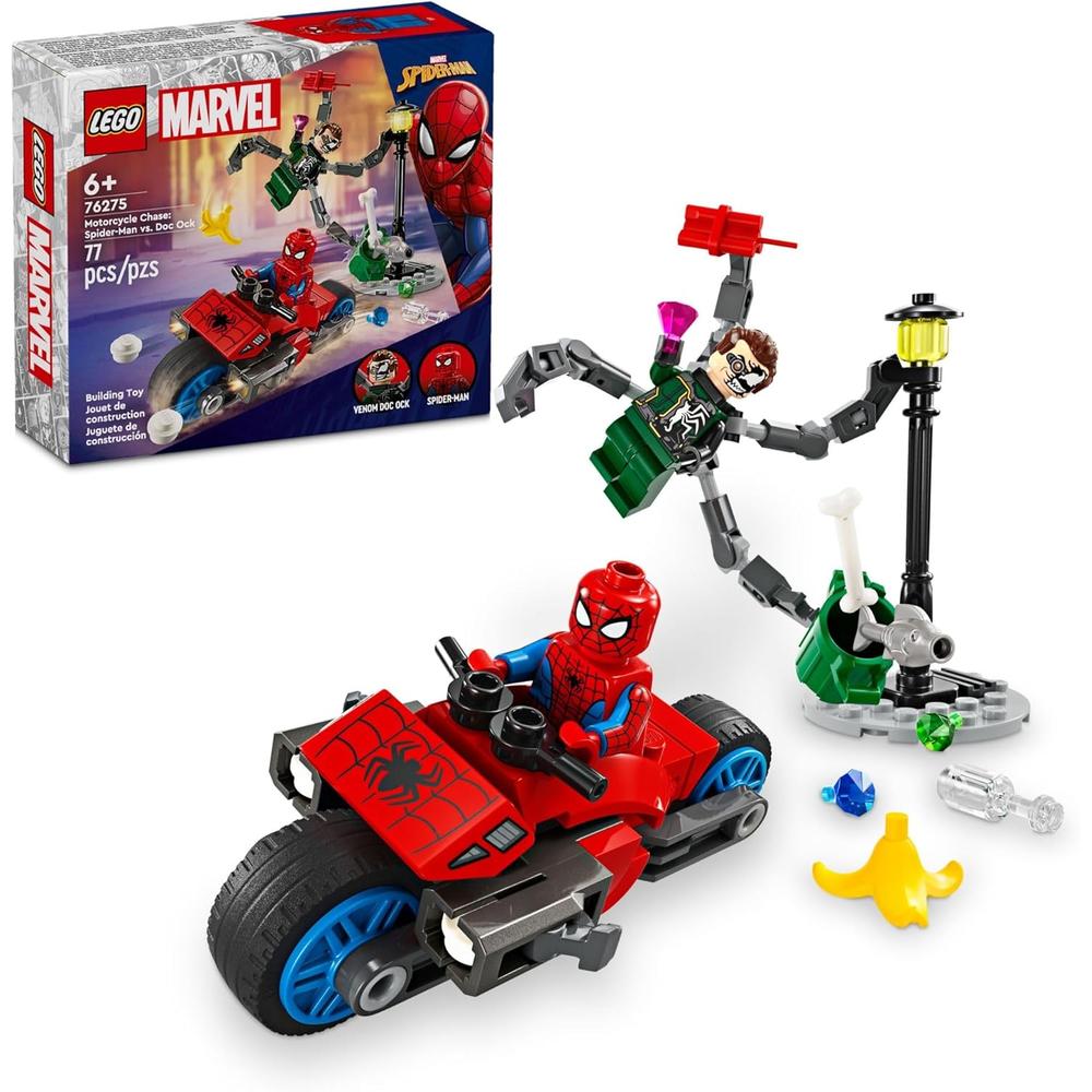 LEGO MARVEL PERSECUCIÓN EN MOTO SPIDER-MAN VS DOCTOR OCTOPUS, 2 FIGURAS - 1