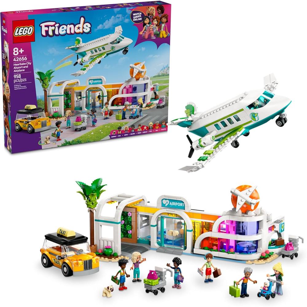 LEGO FRIENDS AEROPUERTO Y AVIÓN DE HEARTLAKE CITY, INCLUYE 7 MINIMUÑECAS - 1