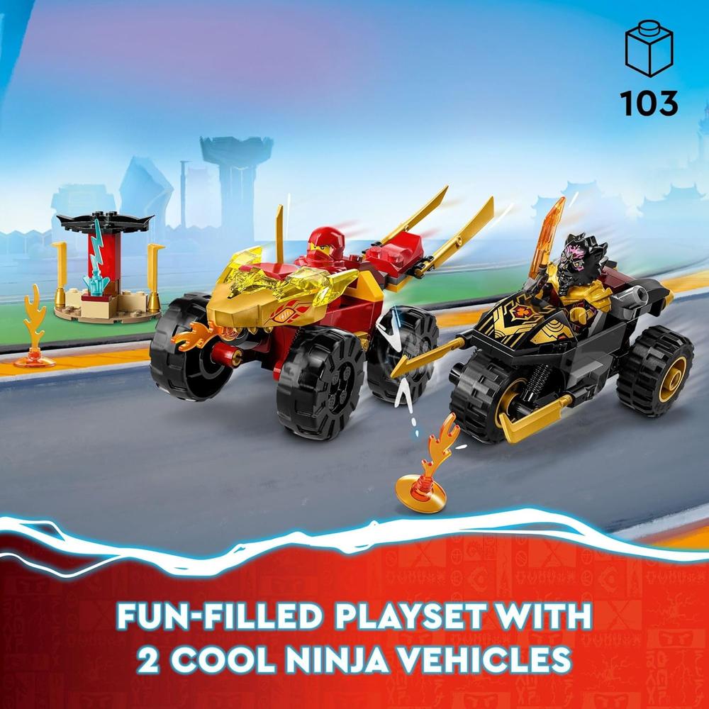 LEGO NINJAGO BATALLA DE COCHES Y MOTOS DE KAI Y RA CON 2 MINIFIGURAS - 2