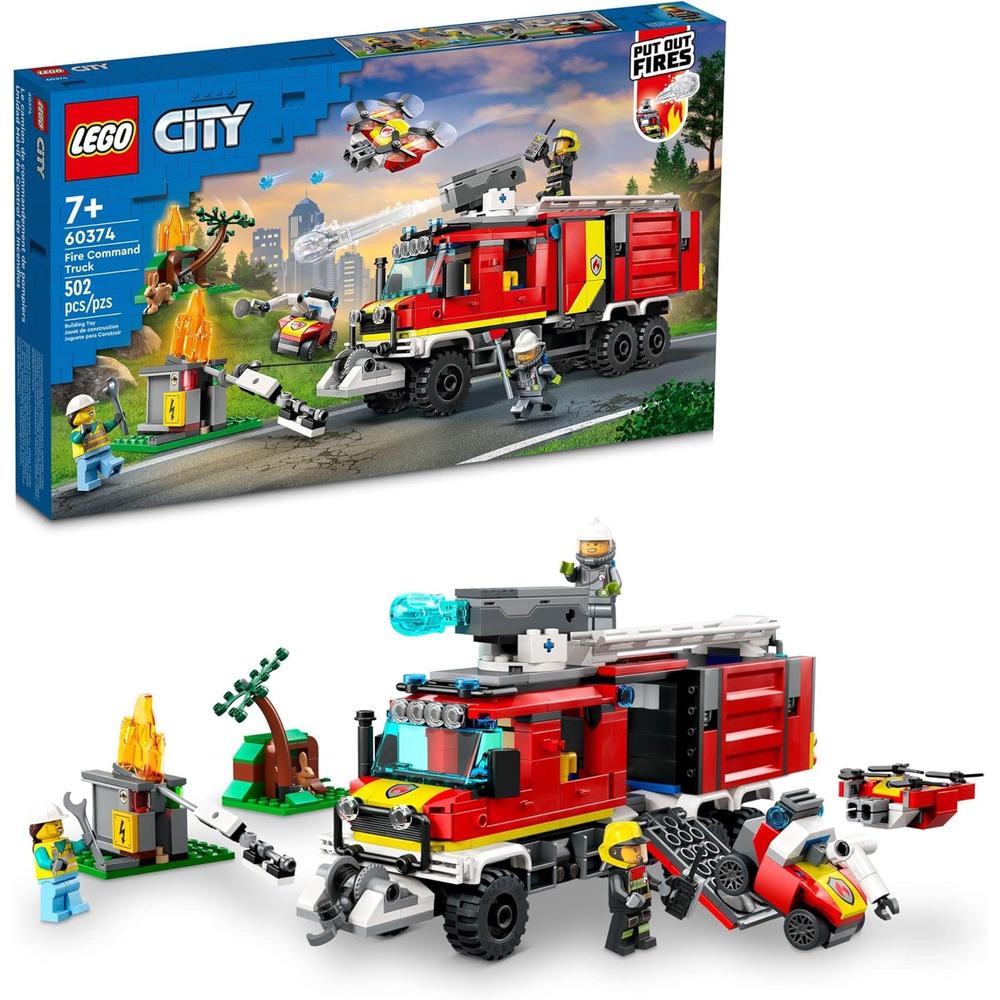 LEGO CITY CAMIÓN DE BOMBEROS SET CON DRONES Y 3 MINIFIGURAS JUGUETE DE SIMULACIÓN - 1