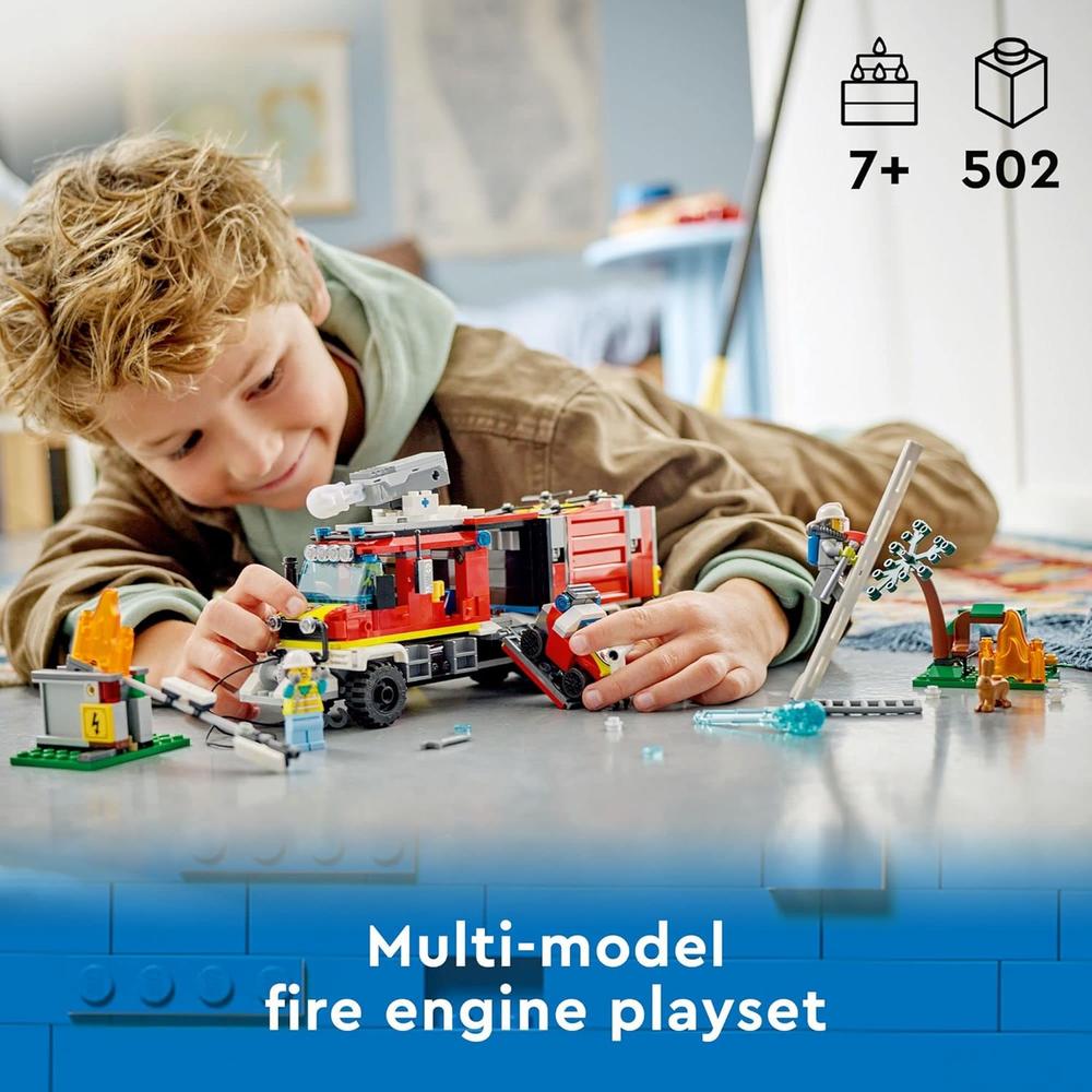 LEGO CITY CAMIÓN DE BOMBEROS SET CON DRONES Y 3 MINIFIGURAS JUGUETE DE SIMULACIÓN - 2