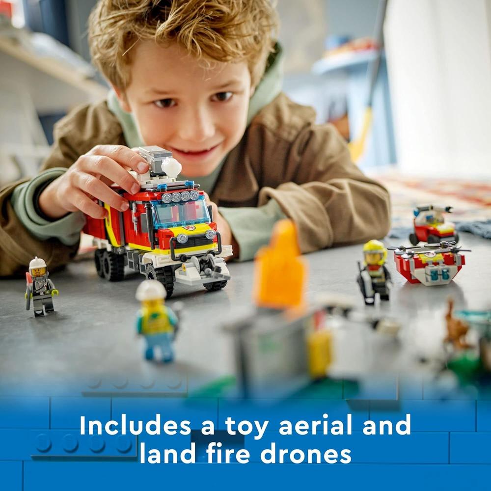 LEGO CITY CAMIÓN DE BOMBEROS SET CON DRONES Y 3 MINIFIGURAS JUGUETE DE SIMULACIÓN - 4