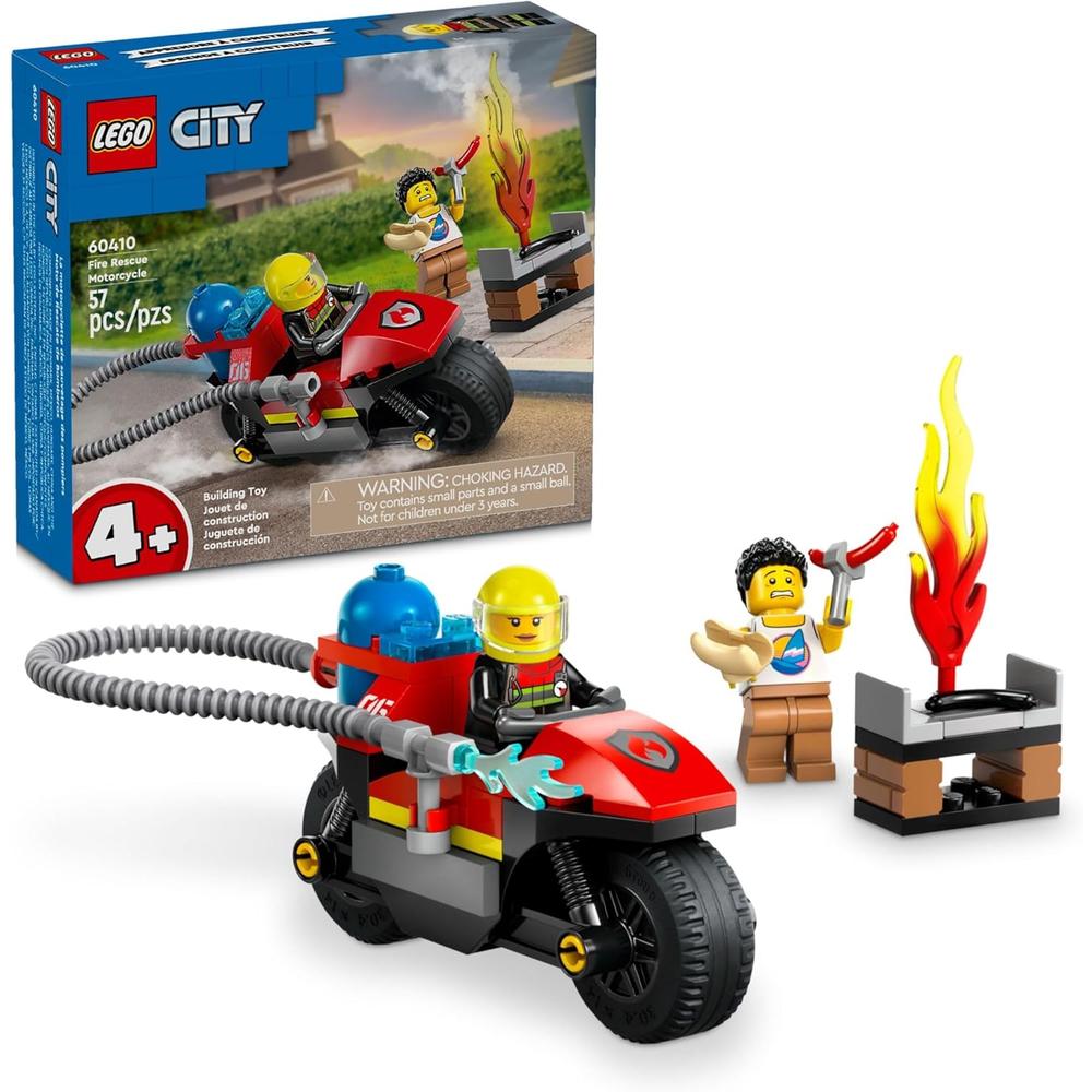 LEGO CITY SET DE JUEGO DE BOMBEROS EN MOTOCICLETA CON 2 MINIFIGURAS - 1