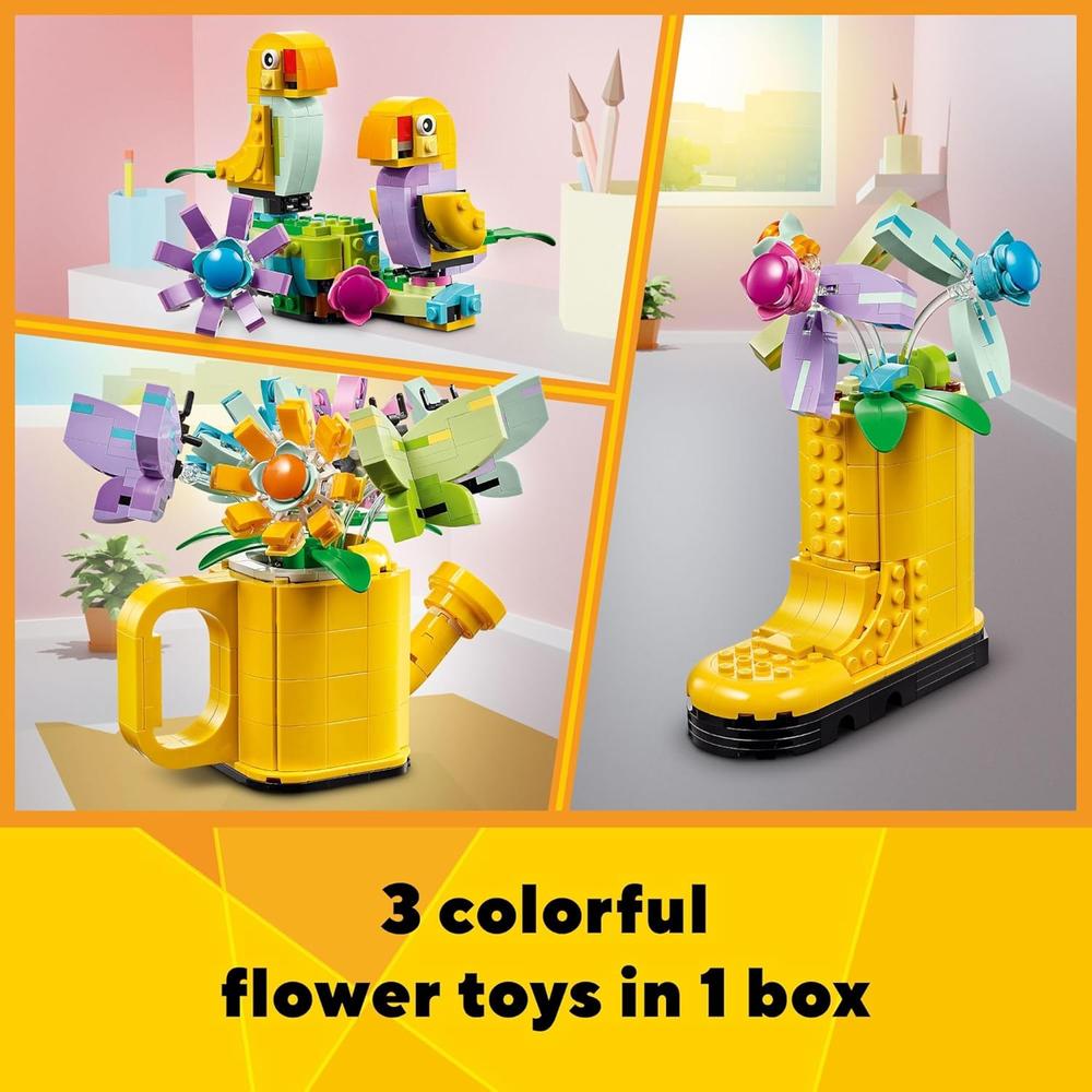 LEGO CREATOR 3 EN 1 FLORES EN REGADERA, JUGUETE CREATIVO PARA NIÑOS 8+ - 2