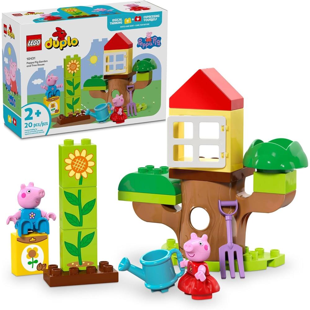 LEGO DUPLO PEPPA PIG JARDÍN Y CASA DEL ÁRBOL, JUGUETE EDUCATIVO PARA NIÑOS - 1