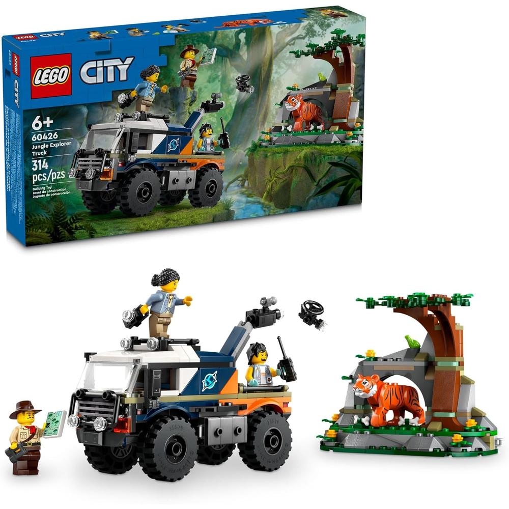 LEGO CITY CAMIÓN TODOTERRENO EXPLORADOR DE LA JUNGLA CON 3 MINIFIGURAS Y TIGRE - 1