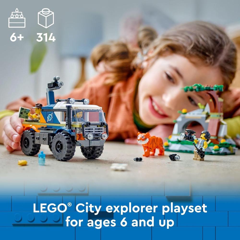 LEGO CITY CAMIÓN TODOTERRENO EXPLORADOR DE LA JUNGLA CON 3 MINIFIGURAS Y TIGRE - 2