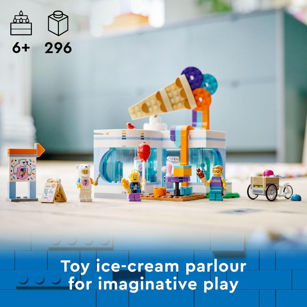 HELADERÍA LEGO CITY SET DE CONSTRUCCIÓN CON BICICLETA DE CARGA, MINIFIGURAS Y ACCESORIOS - 2