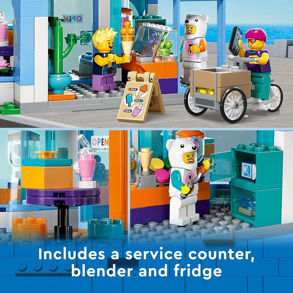 HELADERÍA LEGO CITY SET DE CONSTRUCCIÓN CON BICICLETA DE CARGA, MINIFIGURAS Y ACCESORIOS - 3