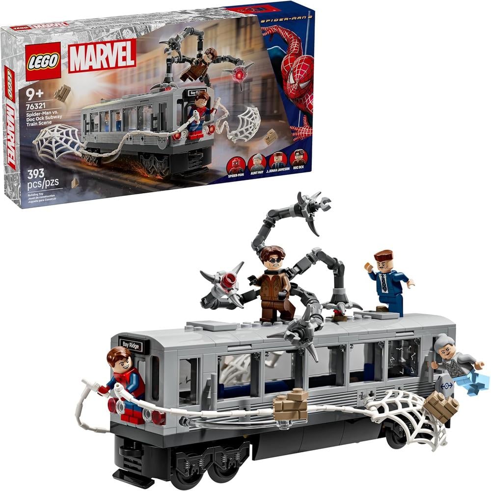 LEGO MARVEL SPIDER-MAN VS. DOCTOR OCTOPUS ESCENA DEL METRO, SET DE CONSTRUCCIÓN CON 4 MINIFIGURAS - 1