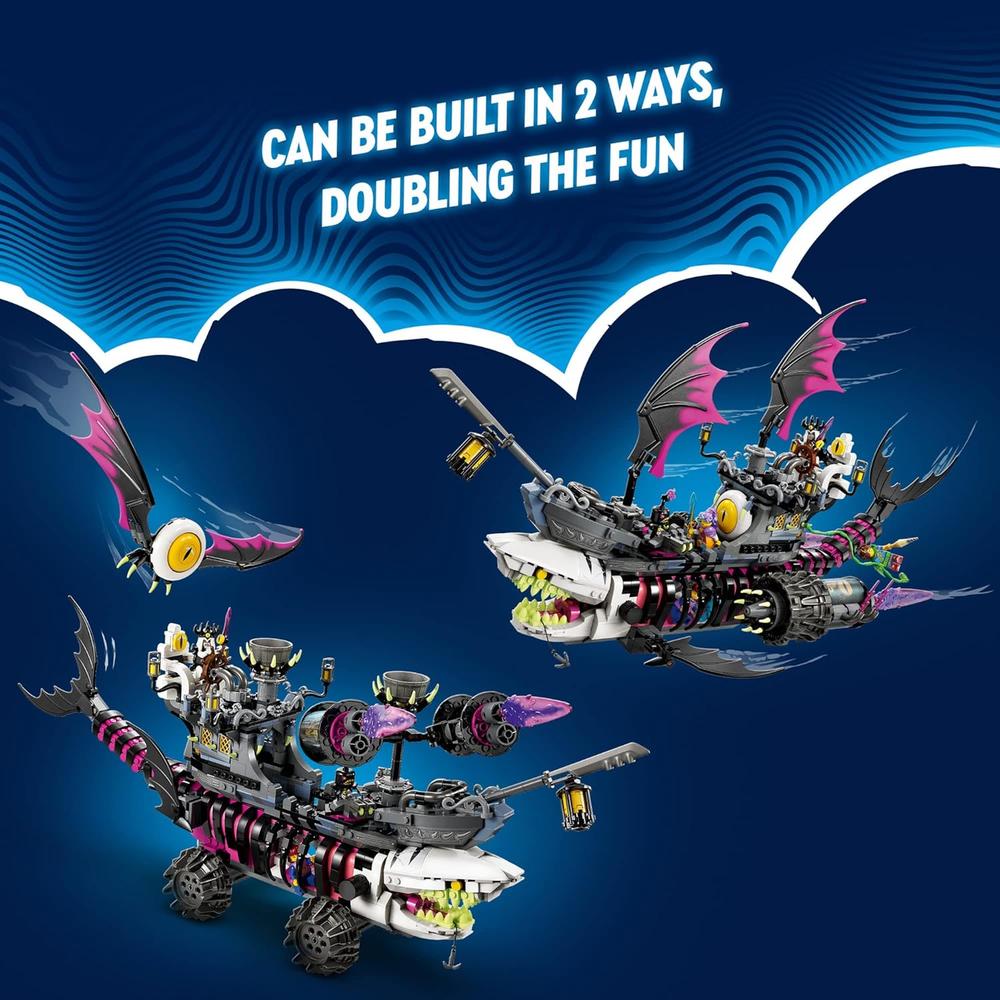LEGO DREAMZZZ NIGHTMARE SHARK SHIP BARCO PIRATA VOLADOR O MONSTER TRUCK CON FIGURAS - 3