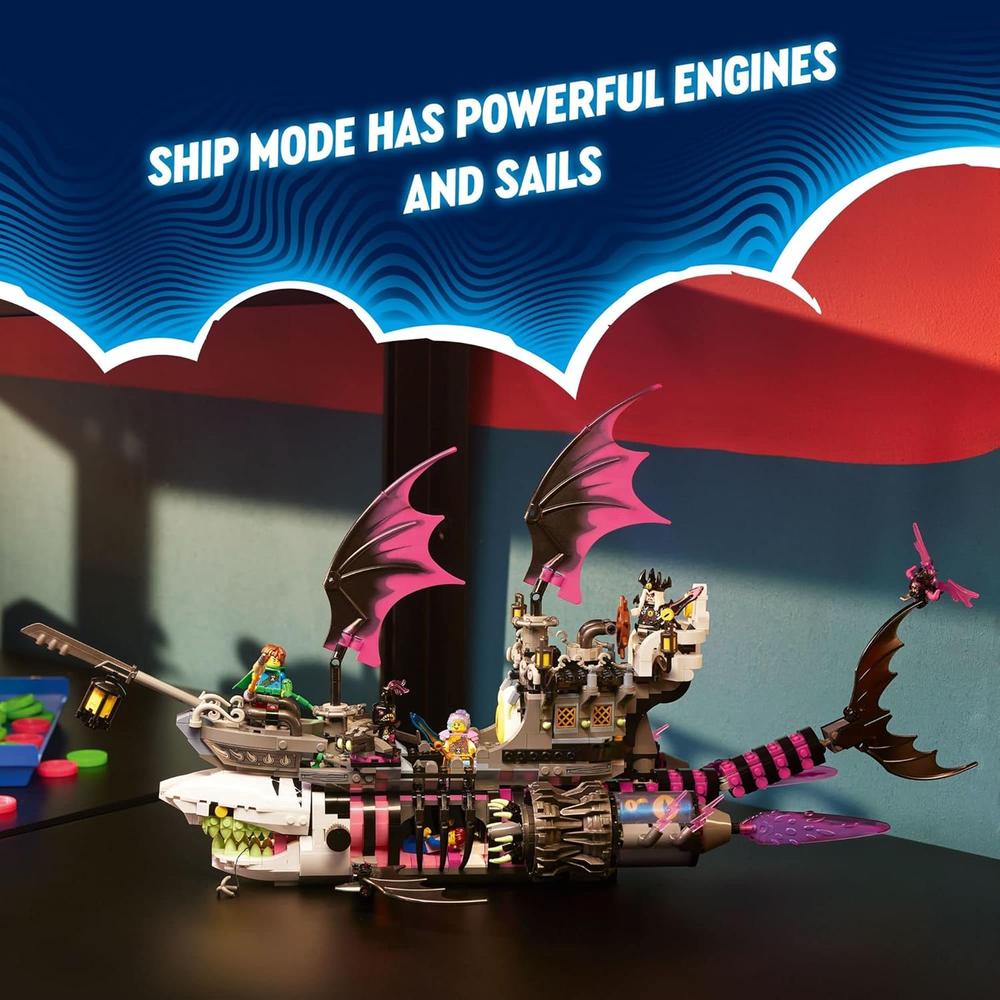 LEGO DREAMZZZ NIGHTMARE SHARK SHIP BARCO PIRATA VOLADOR O MONSTER TRUCK CON FIGURAS - 4