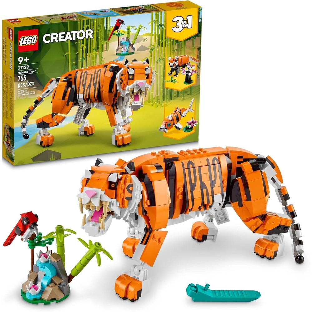 LEGO CREATOR 3 EN 1 TIGRE MAJESTUOSO SE TRANSFORMA EN PANDA O PEZ KOI COLECCIONABLE - 1