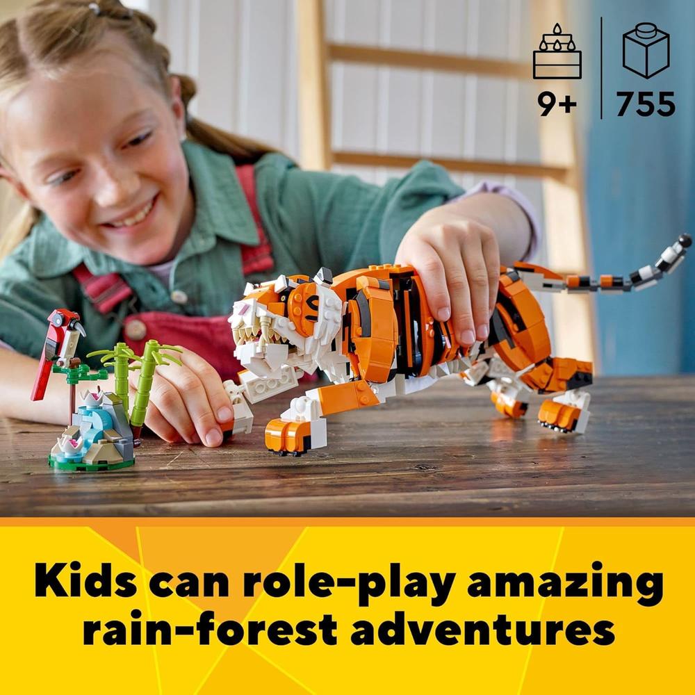 LEGO CREATOR 3 EN 1 TIGRE MAJESTUOSO SE TRANSFORMA EN PANDA O PEZ KOI COLECCIONABLE - 3