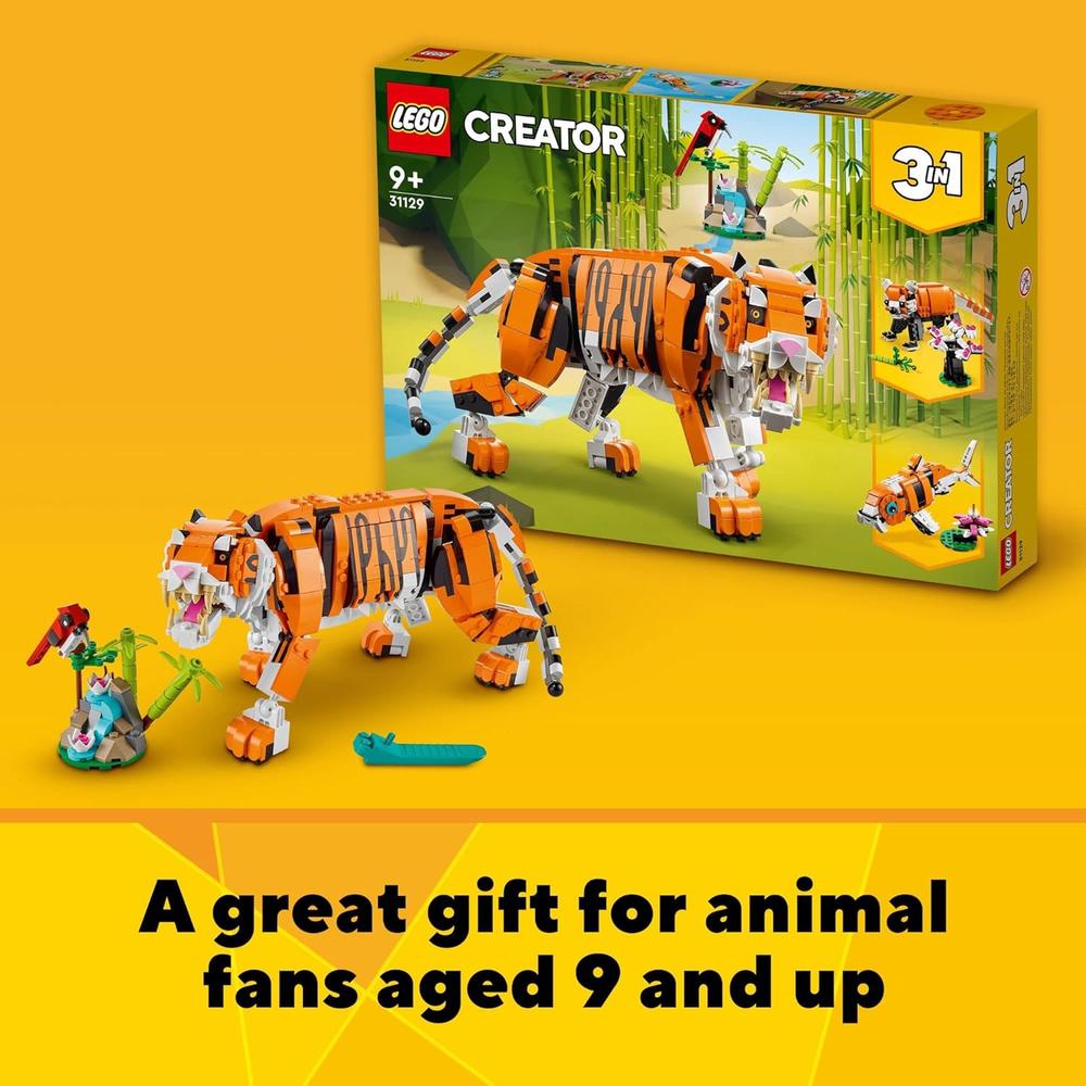 LEGO CREATOR 3 EN 1 TIGRE MAJESTUOSO SE TRANSFORMA EN PANDA O PEZ KOI COLECCIONABLE - 6