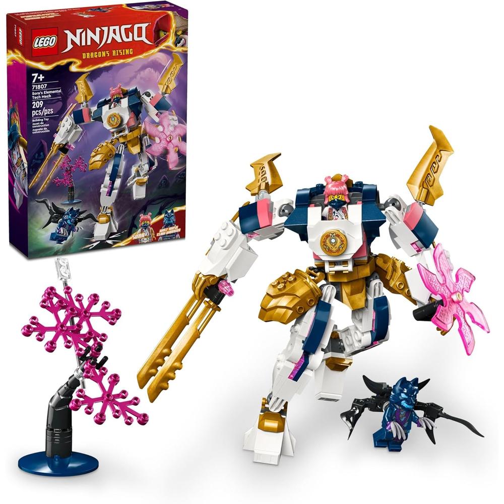 LEGO NINJAGO SORA'S ELEMENTAL TECH MECH, FIGURA PERSONALIZABLE PARA NIÑOS - 1