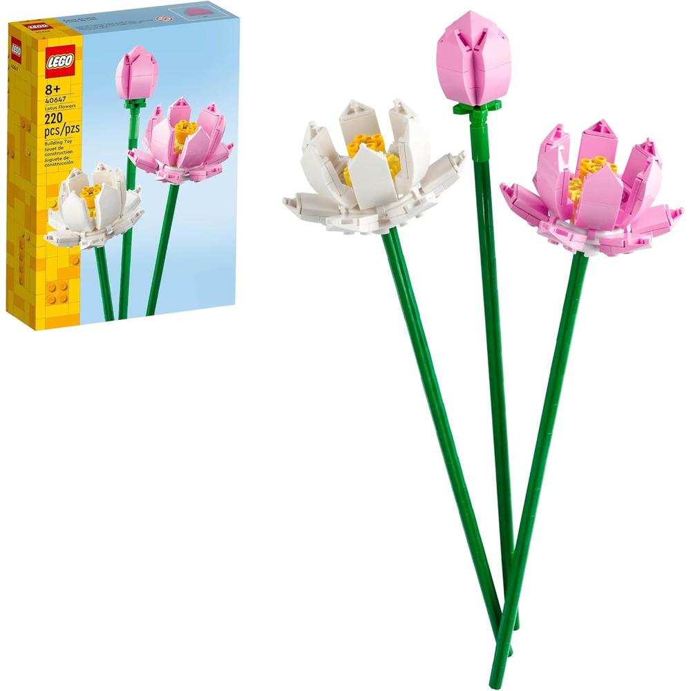 LEGO FLOR DE LOTO, JUGUETE DE CONSTRUCCIÓN CON FLORES ARTIFICIALES PARA NIÑOS - 1