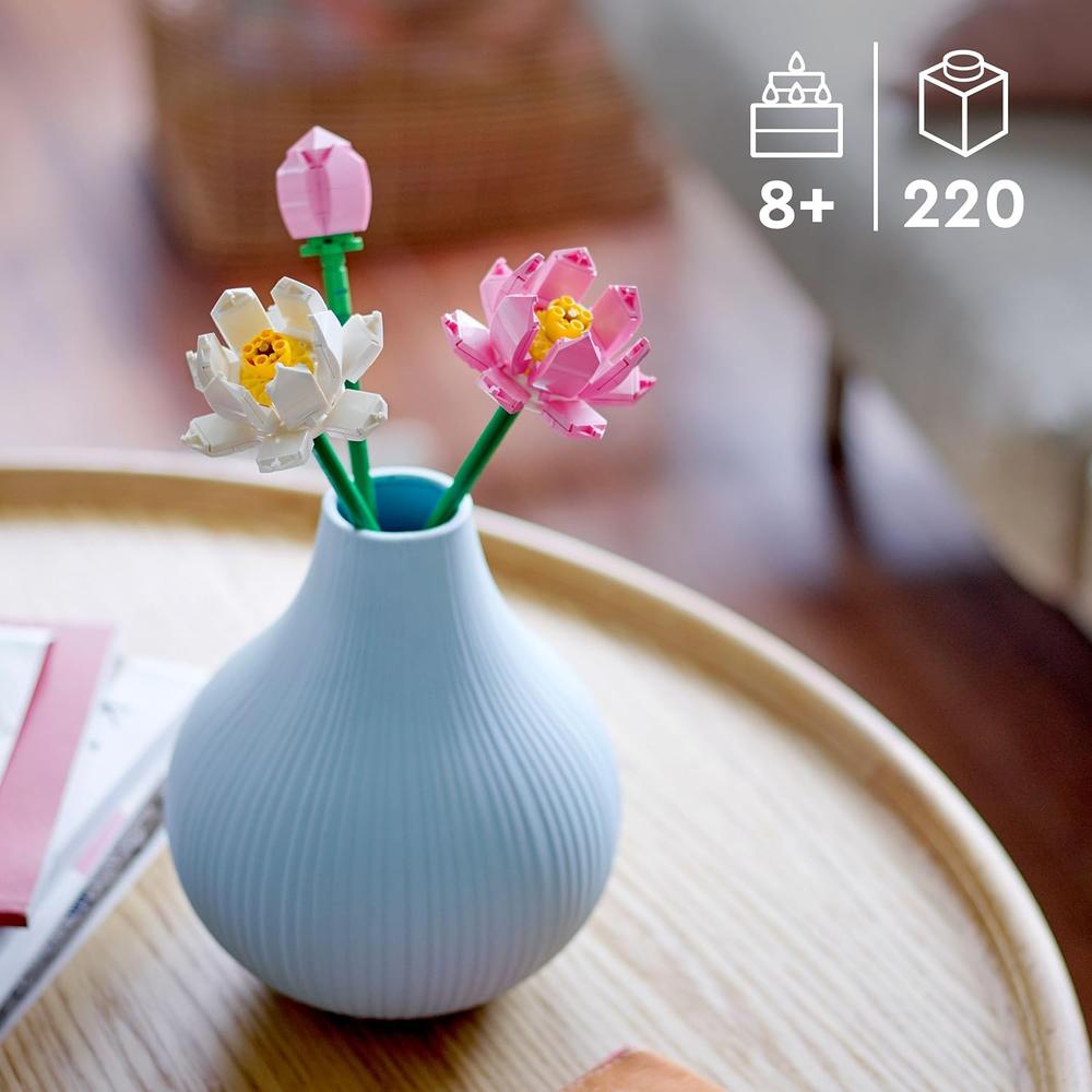LEGO FLOR DE LOTO, JUGUETE DE CONSTRUCCIÓN CON FLORES ARTIFICIALES PARA NIÑOS - 3