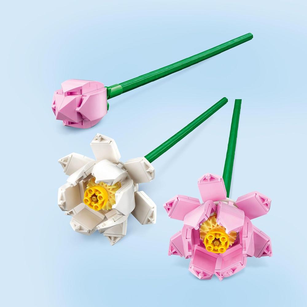 LEGO FLOR DE LOTO, JUGUETE DE CONSTRUCCIÓN CON FLORES ARTIFICIALES PARA NIÑOS - 4